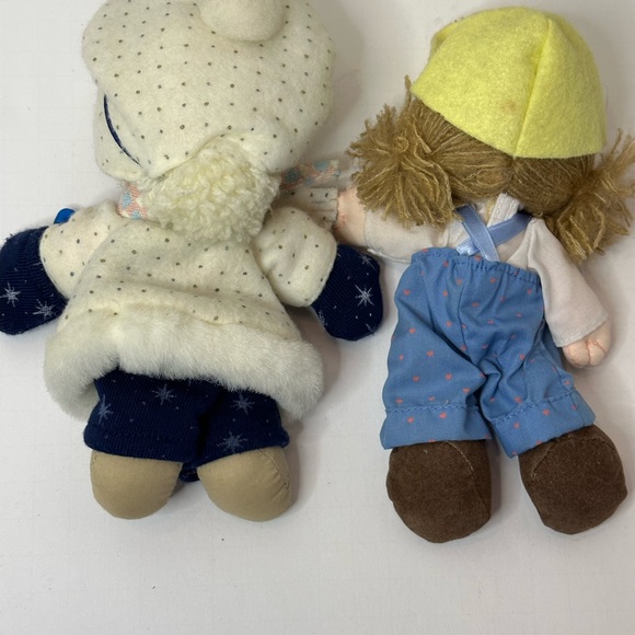 Vintage Precious Moments 7 inch lot of 2 Dolls Blond Brown Hair Applause 1990s - Picture 2 of 2